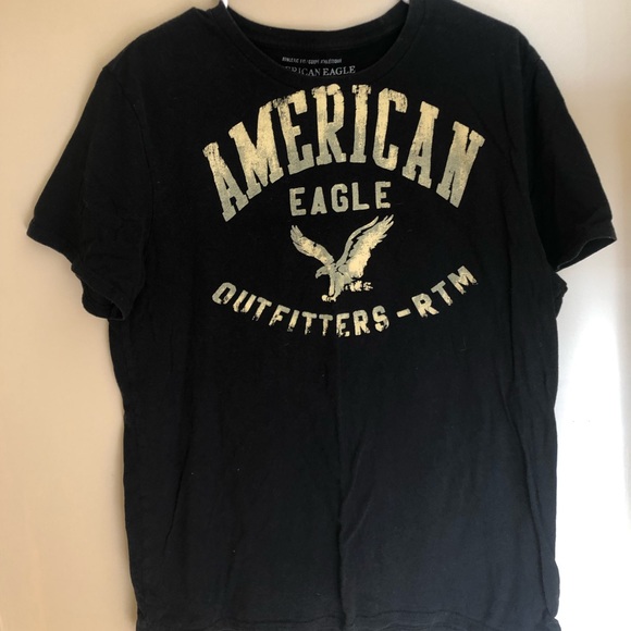 American Eagle Men’s Black T-Shirt. Lightly worn. Size L. - Picture 1 of 1